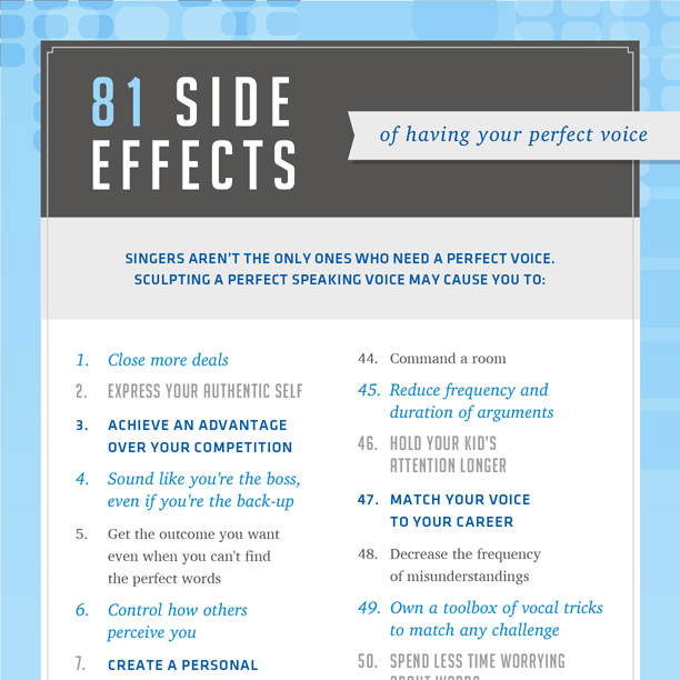 81 Side Effects of Having a Perfect Voice